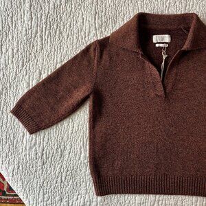 Toast Collared Half-Sleeve Sweater in Pecan - UK X-Small - Brand New w/Tags
